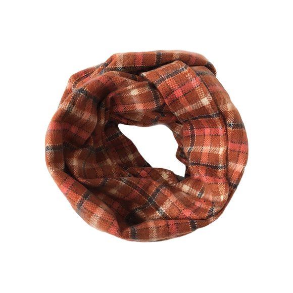 Women's Tartan Plaid Blanket Infinity Scarf (orange/multi)🐙